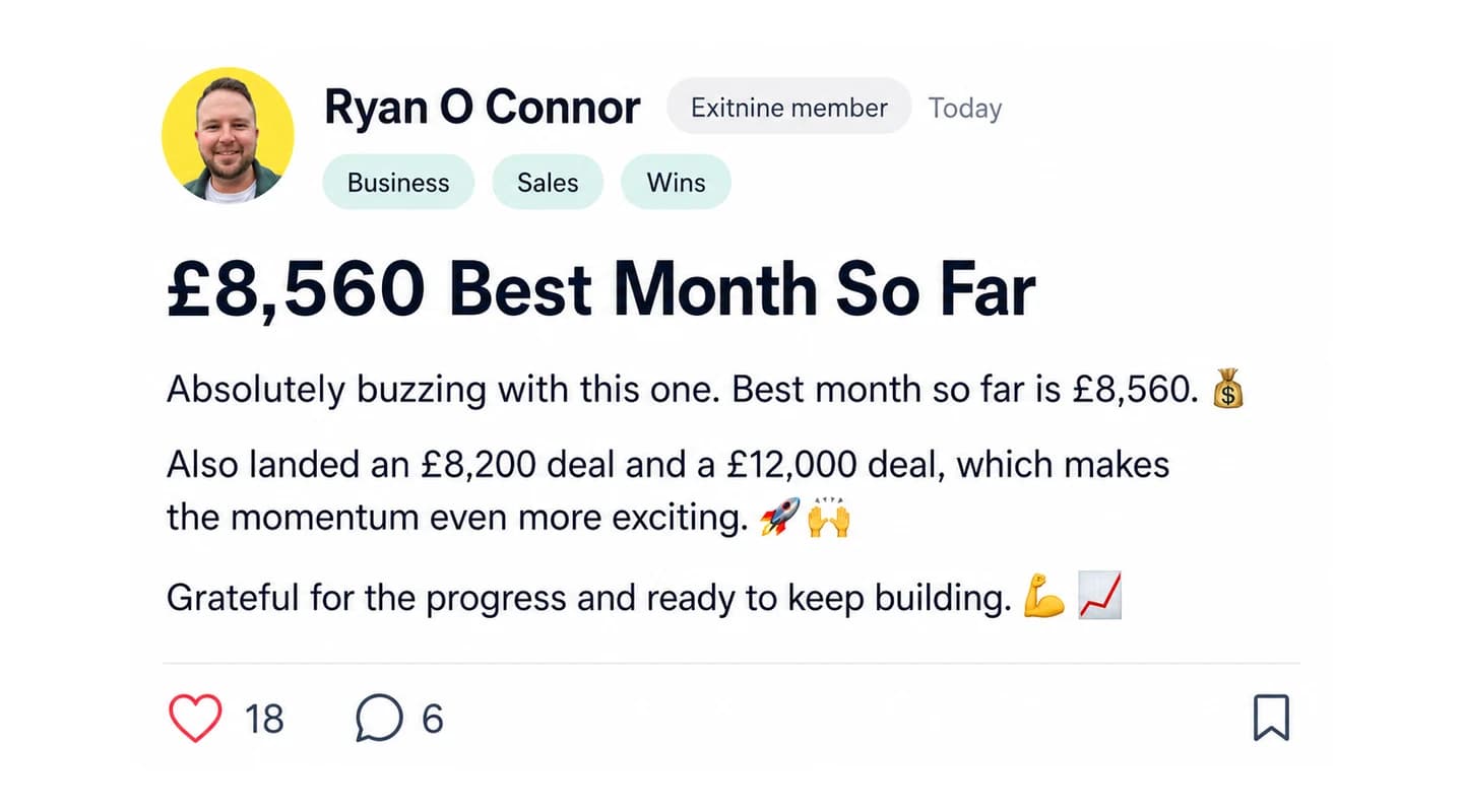 Ryan O Connor shares his best month so far at £8,560